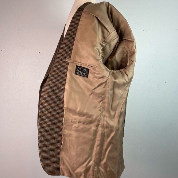 Jos. A. Banks Brown Wiol Textured Sport Coat with Notched Lapel Size 42S EUC - Picture 8 of 10